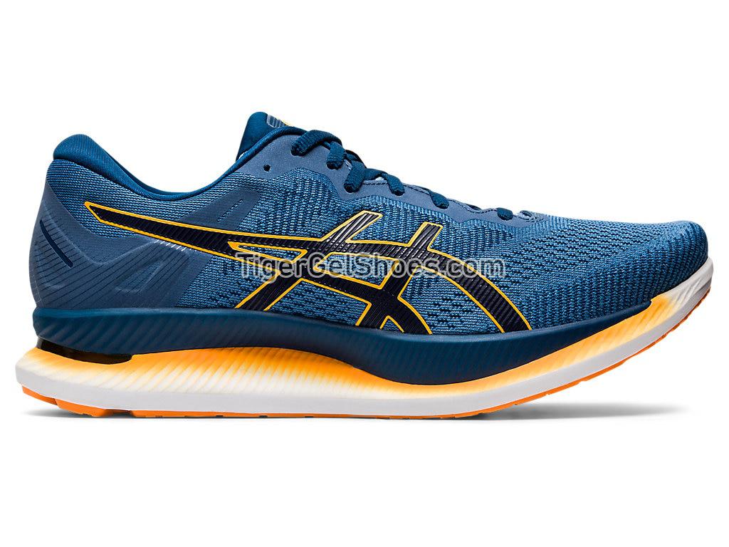 Asics GLIDERIDE Grey Floss/Mako Blue 1011A817-400 Mens Running Shoes