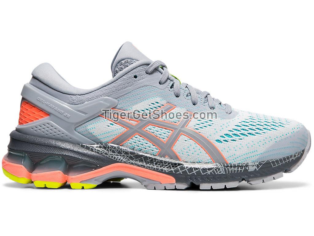 Asics GEL-KAYANO 26 LITE-SHOW Piedmont Grey/Sun Coral 1012A536-020 Womens Running Shoes