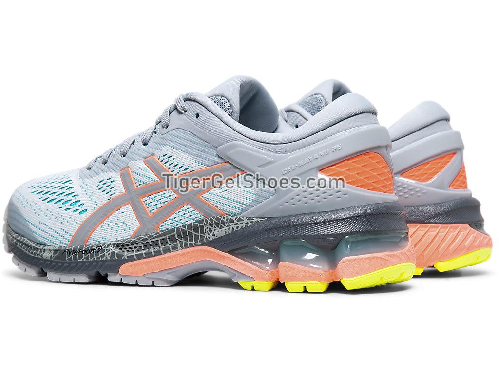 Asics GEL-KAYANO 26 LITE-SHOW Piedmont Grey/Sun Coral 1012A536-020 Womens Running Shoes
