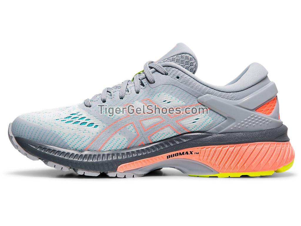 Asics GEL-KAYANO 26 LITE-SHOW Piedmont Grey/Sun Coral 1012A536-020 Womens Running Shoes