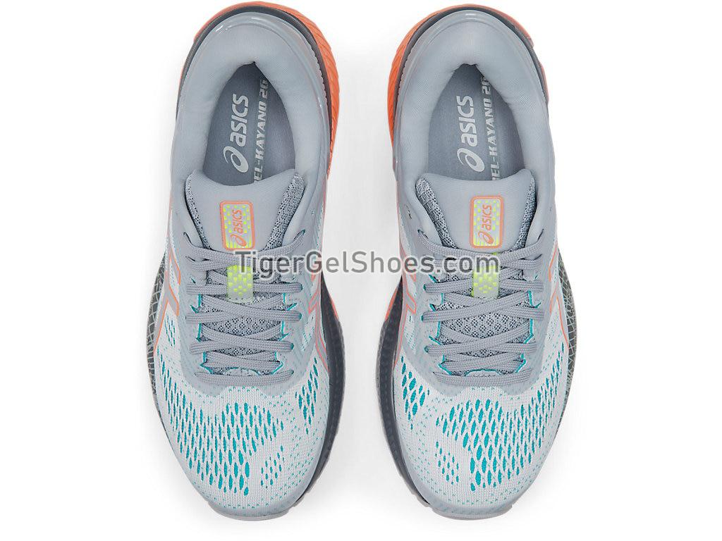 Asics GEL-KAYANO 26 LITE-SHOW Piedmont Grey/Sun Coral 1012A536-020 Womens Running Shoes