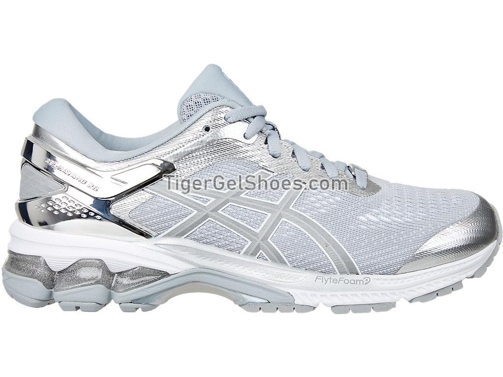 Asics GEL-KAYANO 26 Platinum Piedmont Grey/Silver 1012A645-020 Womens Running Shoes
