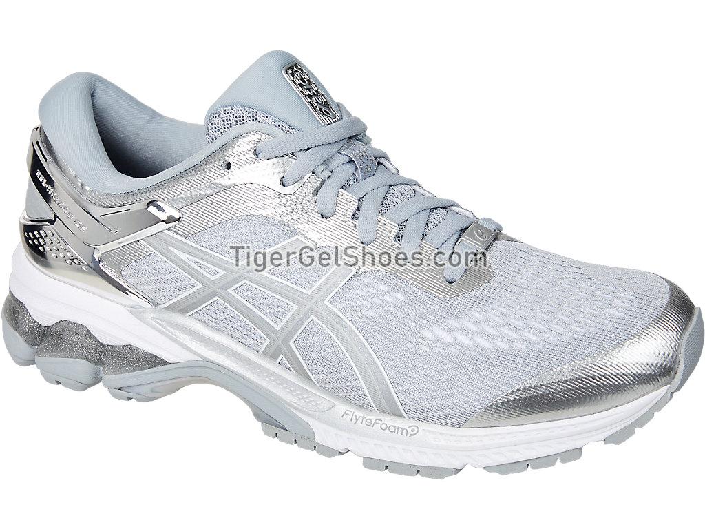 Asics GEL-KAYANO 26 Platinum Piedmont Grey/Silver 1012A645-020 Womens Running Shoes