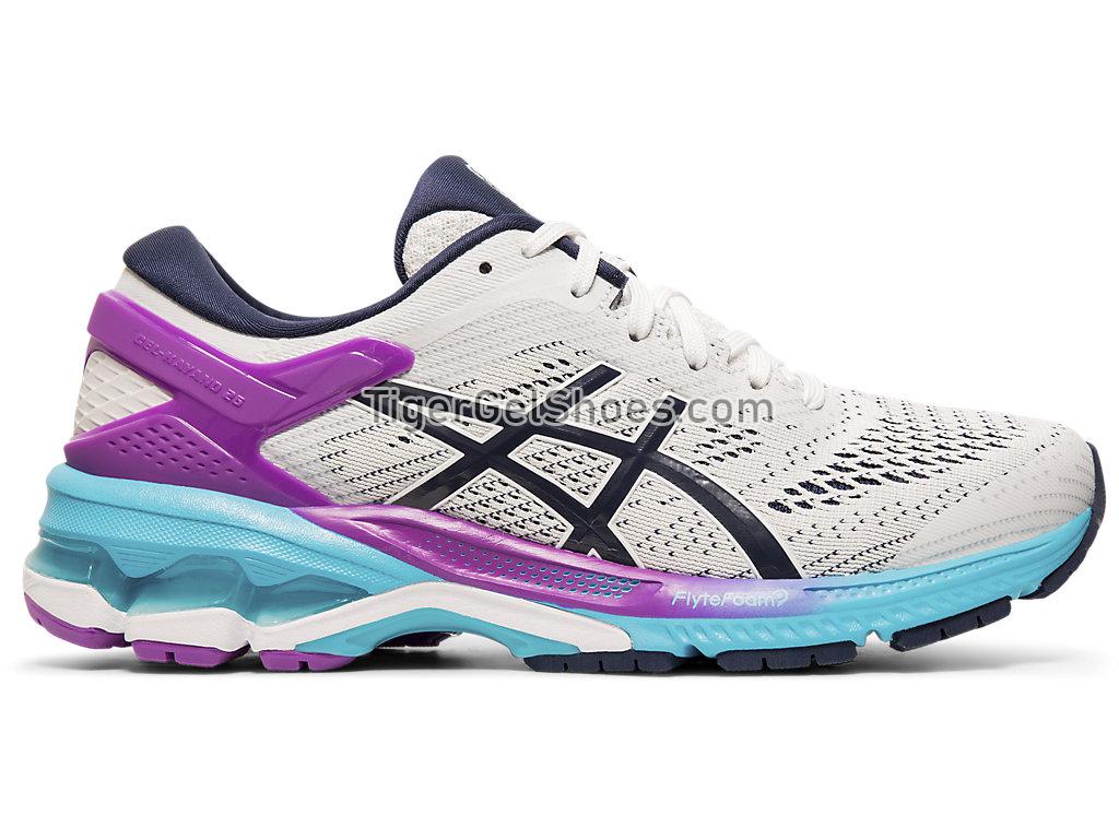 Asics GEL-KAYANO 26 White/Peacoat 1012A457-100 Womens Running Shoes