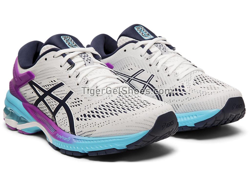 Asics GEL-KAYANO 26 White/Peacoat 1012A457-100 Womens Running Shoes