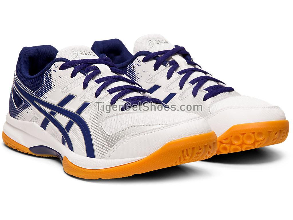 Asics GEL-ROCKET 9 White/Dive Blue 1072A034-102 Womens Volleyball Shoes