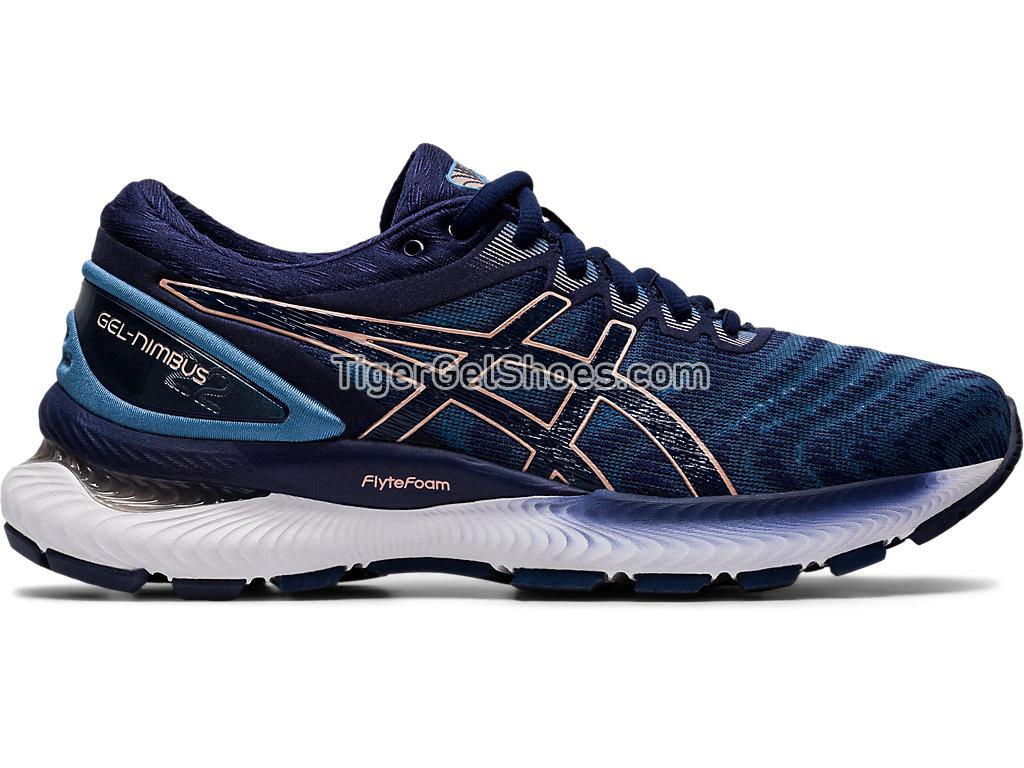 Asics GEL-Nimbus 22 (D) Grey Floss/Peacoat 1012A586-401 Womens Running Shoes