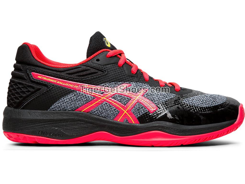 Asics Netburner Ballistic FF Black/Laser Pink 1052A002-001 Womens Volleyball Shoes