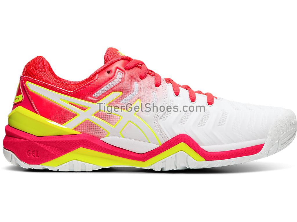 Asics GEL-RESOLUTION 7 White/Laser Pink E751Y-116 Womens Tennis Shoes