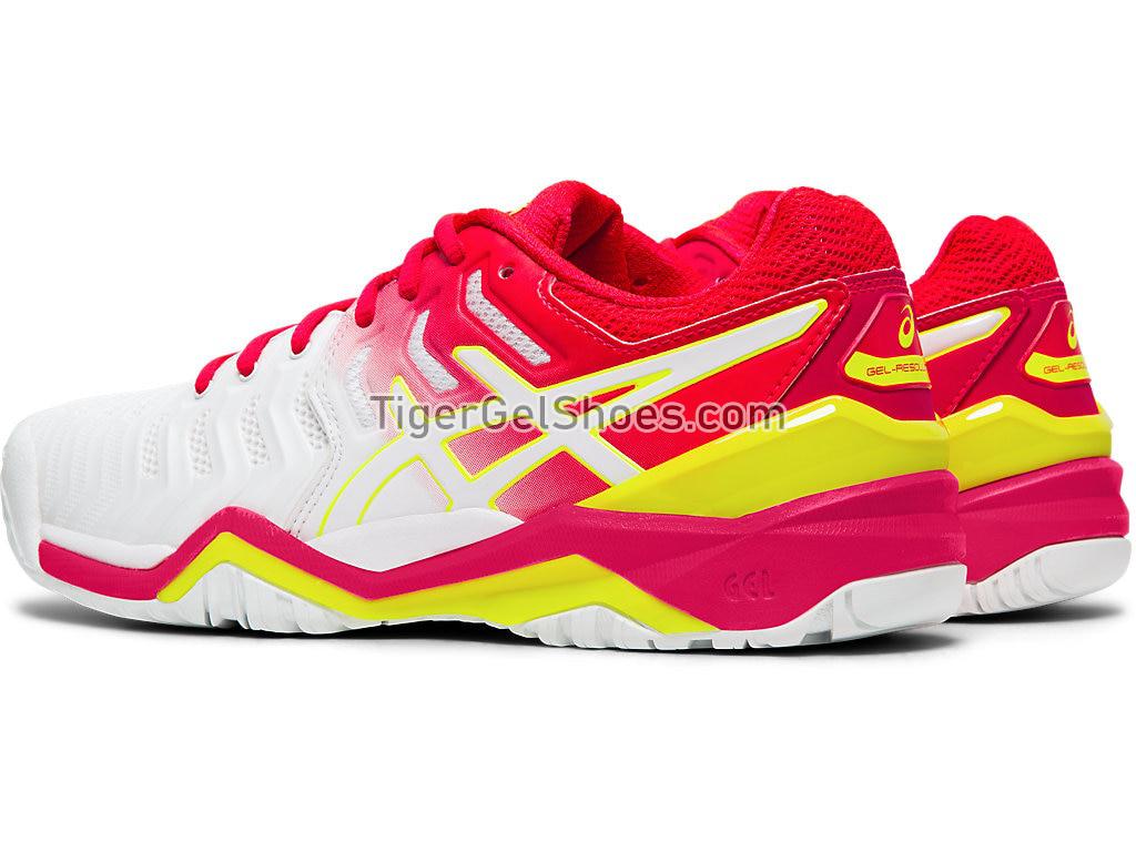 Asics GEL-RESOLUTION 7 White/Laser Pink E751Y-116 Womens Tennis Shoes