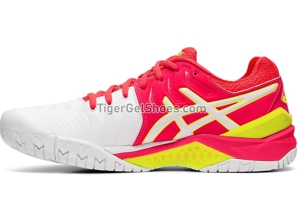 Asics GEL-RESOLUTION 7 White/Laser Pink E751Y-116 Womens Tennis Shoes