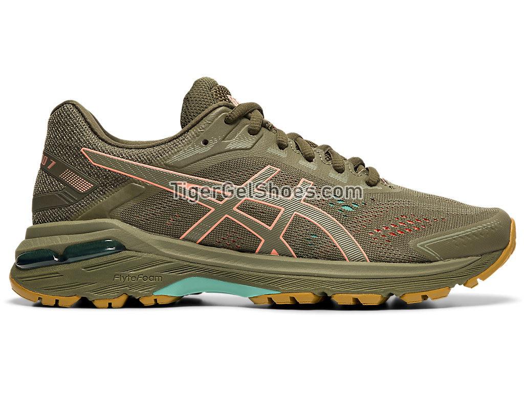 Asics GT-2000 7 Trail Wide Mantle Green/Olive Canvas 1012A162-300 Womens Trail Running Shoes