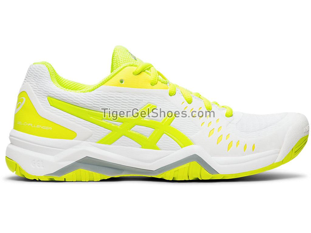 Asics GEL-Challenger 12 White/Safety Yellow 1042A041-105 Womens Tennis Shoes