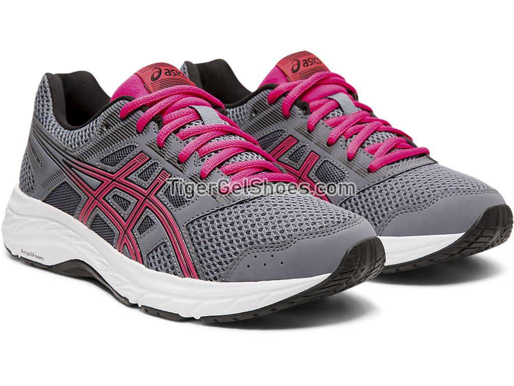 Asics GEL-Contend 5 Steel Grey/Red Snapper 1012A234-021 Womens Running Shoes