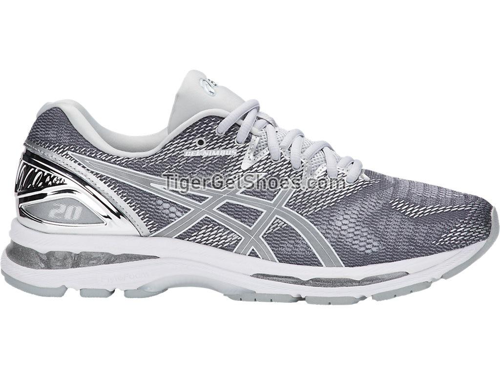 Asics GEL-Nimbus 20 Platinum Carbon/Silver/White T836N-9793 Mens Running Shoes