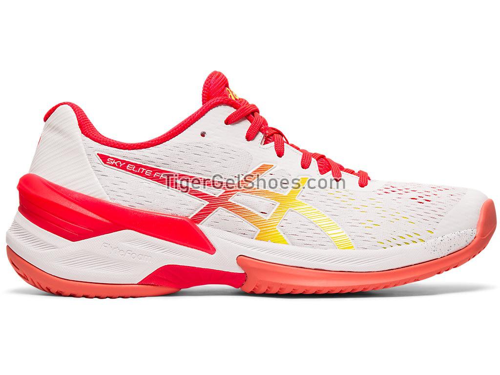 Asics SKY ELITE FF White/Laser Pink 1052A024-100 Womens Volleyball Shoes