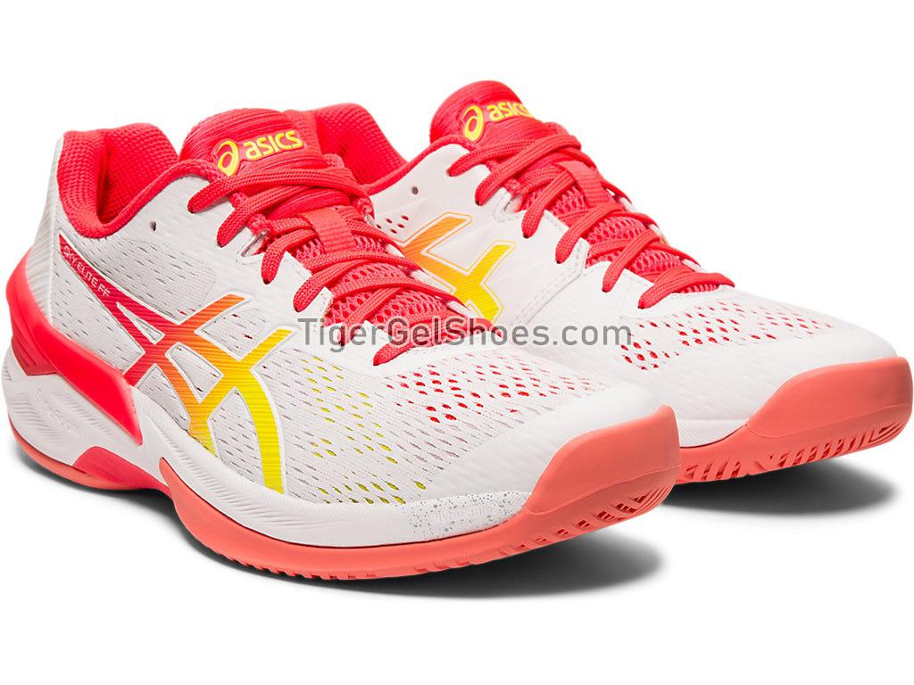 Asics SKY ELITE FF White/Laser Pink 1052A024-100 Womens Volleyball Shoes