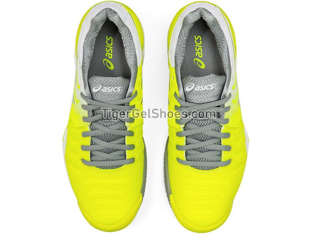 Asics GEL-Resolution 7 Clay Court Safety Yellow/Stone Grey E752Y-750 Womens Tennis Shoes