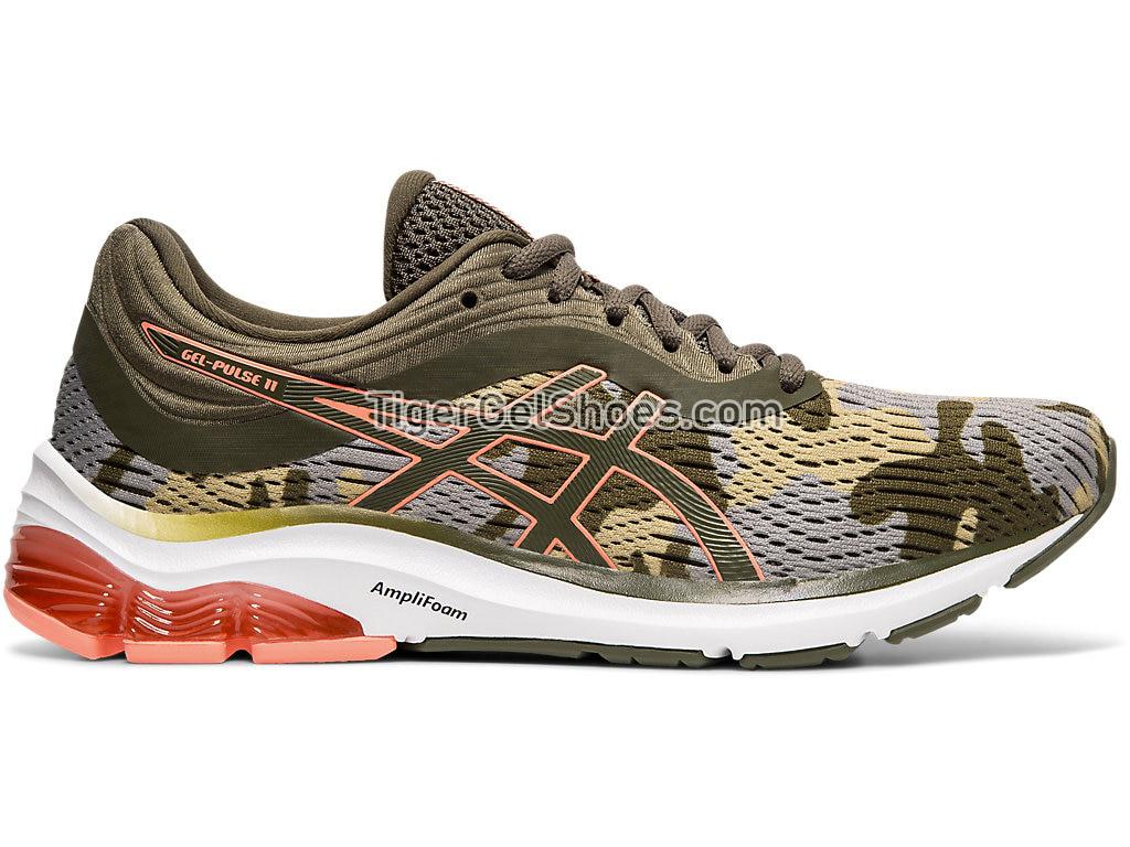 Asics GEL-PULSE 11 Olive Canvas/Sun Coral 1012A467-300 Womens Running Shoes