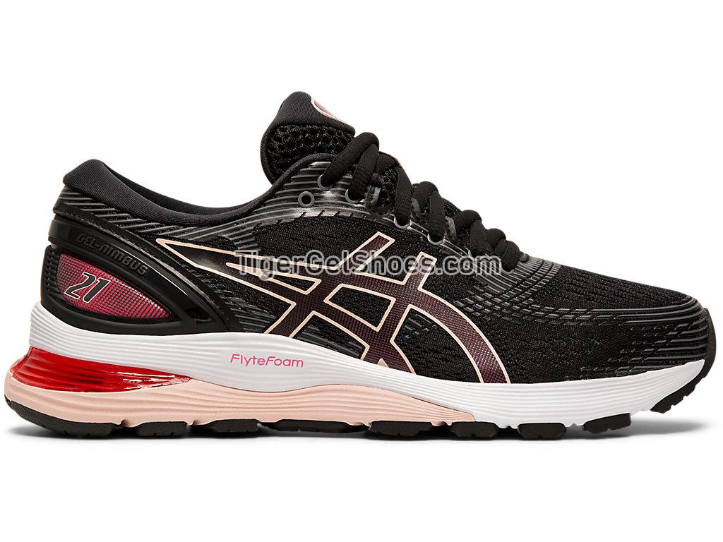Asics GEL-NIMBUS 21 Black/Classic Red 1012A156-002 Womens Running Shoes