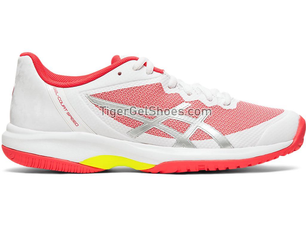 Asics GEL-Court Speed White/Laser Pink E850N-110 Womens Tennis Shoes