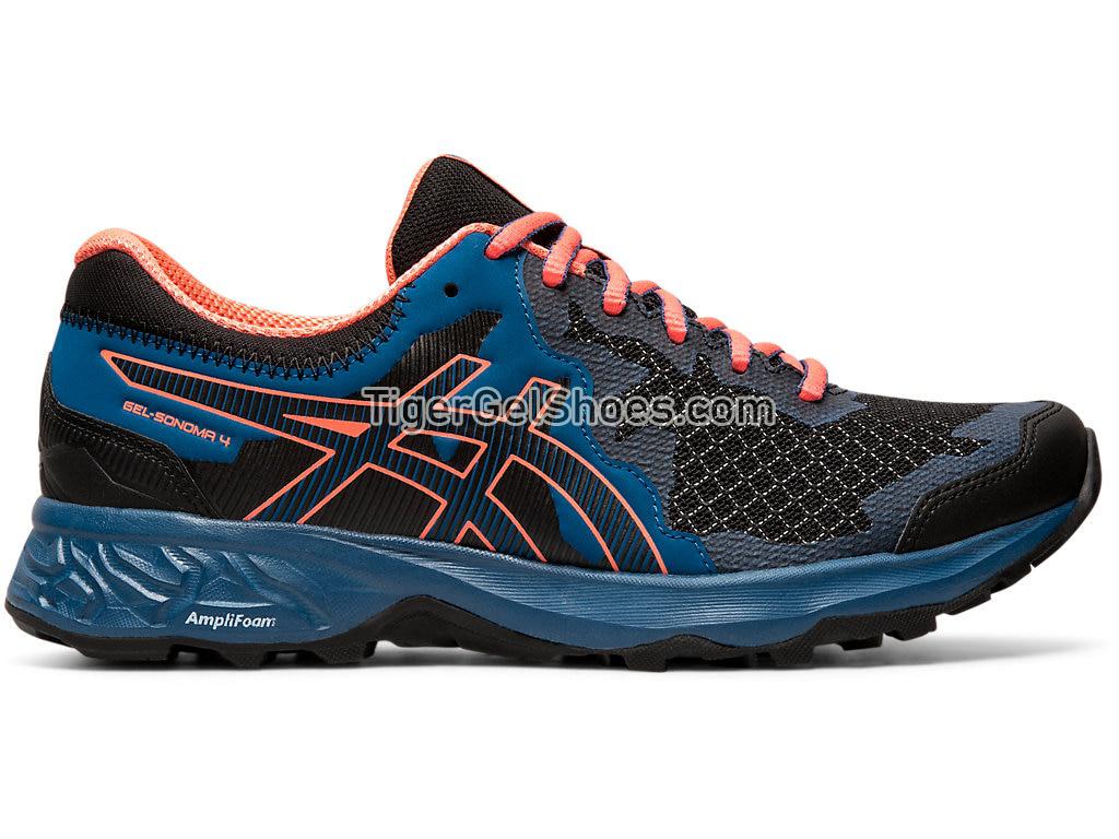 Asics GEL-SONOMA 4 (D) Black/Sun Coral 1012A164-003 Womens Trail Running Shoes