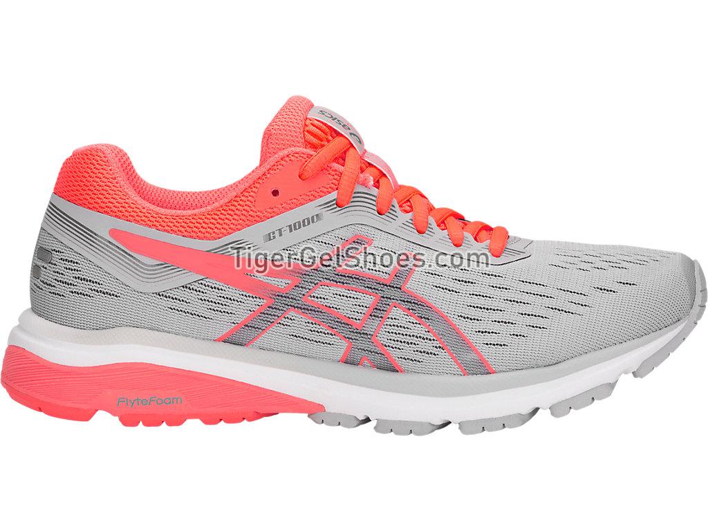 Asics GT-1000 7 Mid Grey/Flash Coral 1012A030-021 Womens Running Shoes