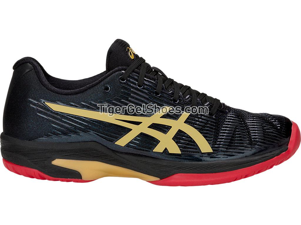 Asics Solution Speed FF L.E Black/Rich Gold 1042A047-001 Womens Tennis Shoes