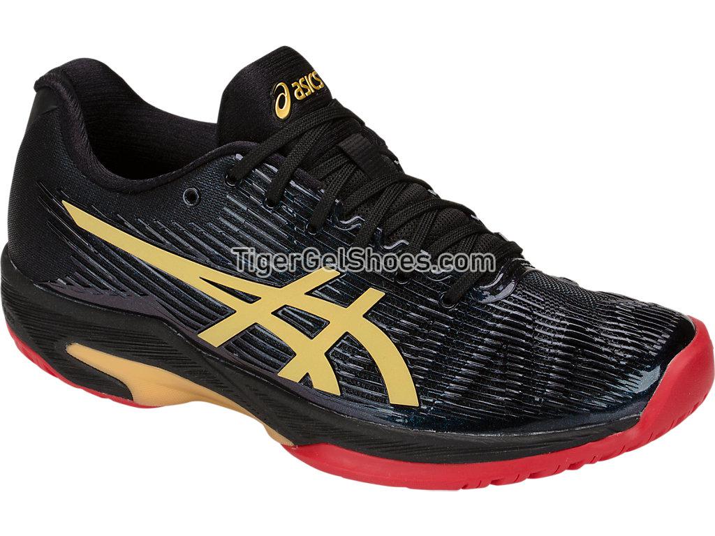 Asics Solution Speed FF L.E Black/Rich Gold 1042A047-001 Womens Tennis Shoes