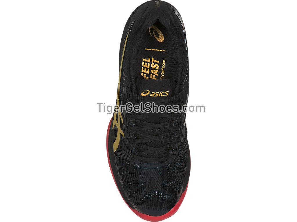 Asics Solution Speed FF L.E Black/Rich Gold 1042A047-001 Womens Tennis Shoes