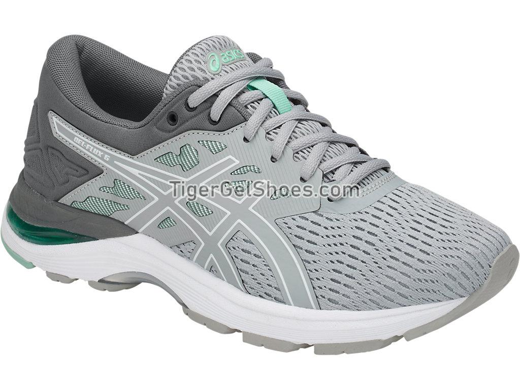 Asics GEL-Flux 5 (D) Mid Grey/White/Opal Green T862N-9601 Womens Running Shoes