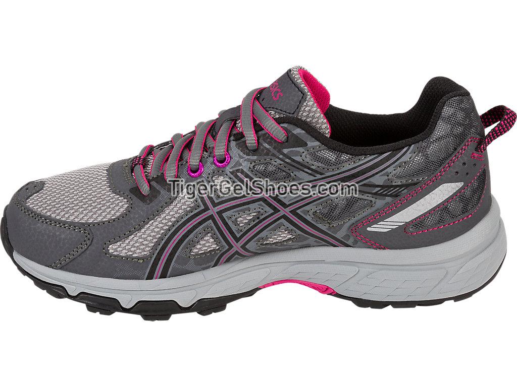Asics GEL-Venture 6 Carbon/Black/Pink Peacock T7G6N-9790 Womens Trail Running Shoes