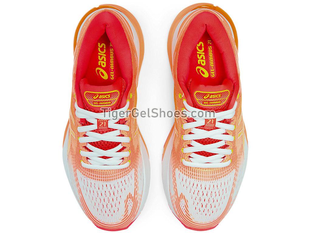 Asics GEL-NIMBUS 21 SP White/Sun Coral 1012A611-100 Womens Running Shoes