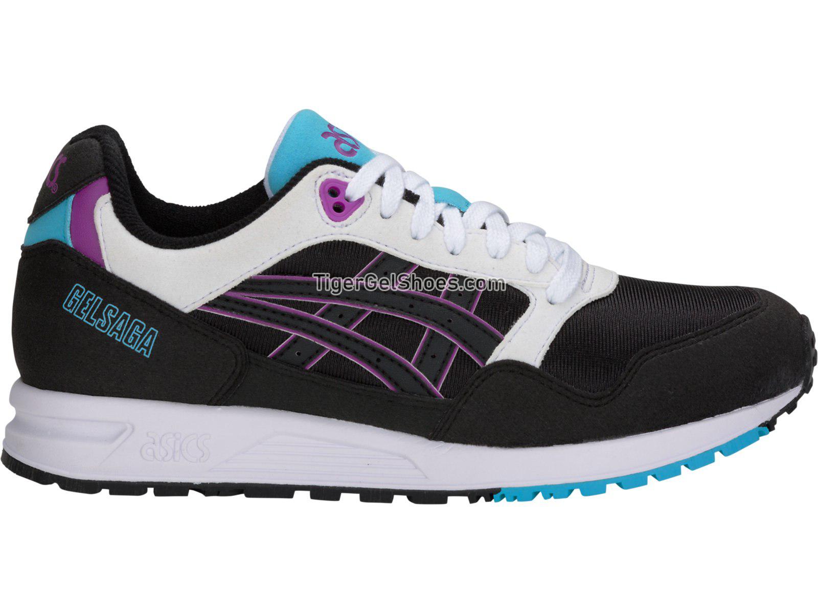 Asics GEL-Saga Black/Orchid 1193A071-001 Mens Womens Shoes