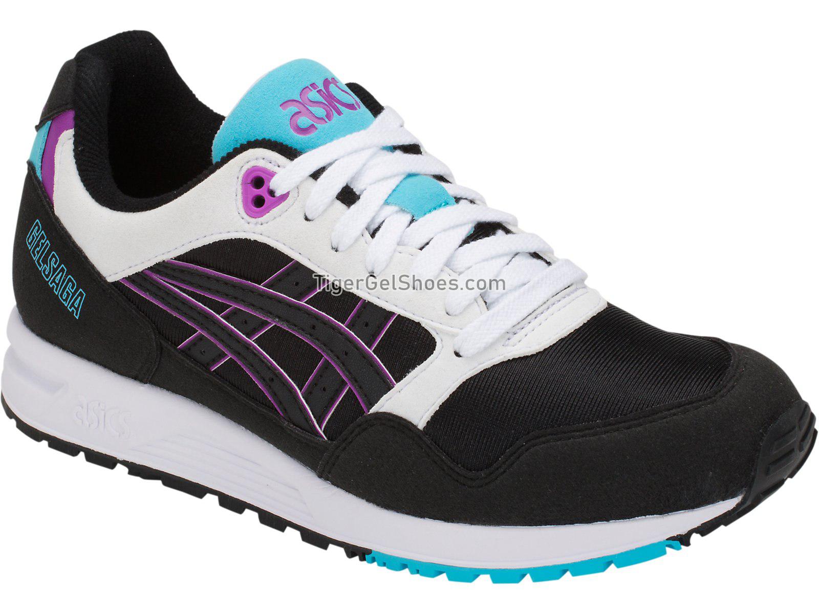 Asics GEL-Saga Black/Orchid 1193A071-001 Mens Womens Shoes