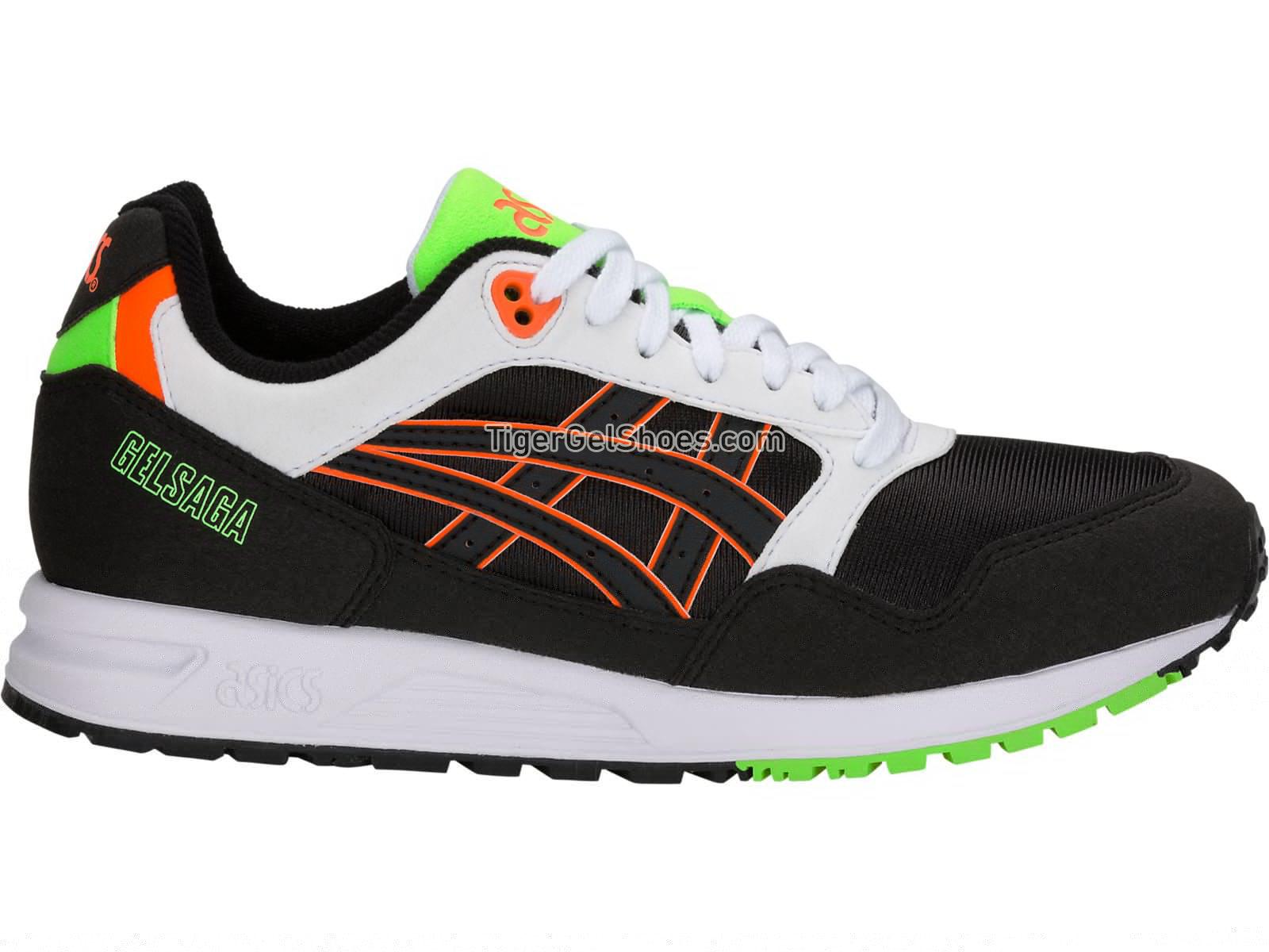 Asics GEL-Saga Black/Shocking Orange 1193A071-002 Mens Womens Shoes
