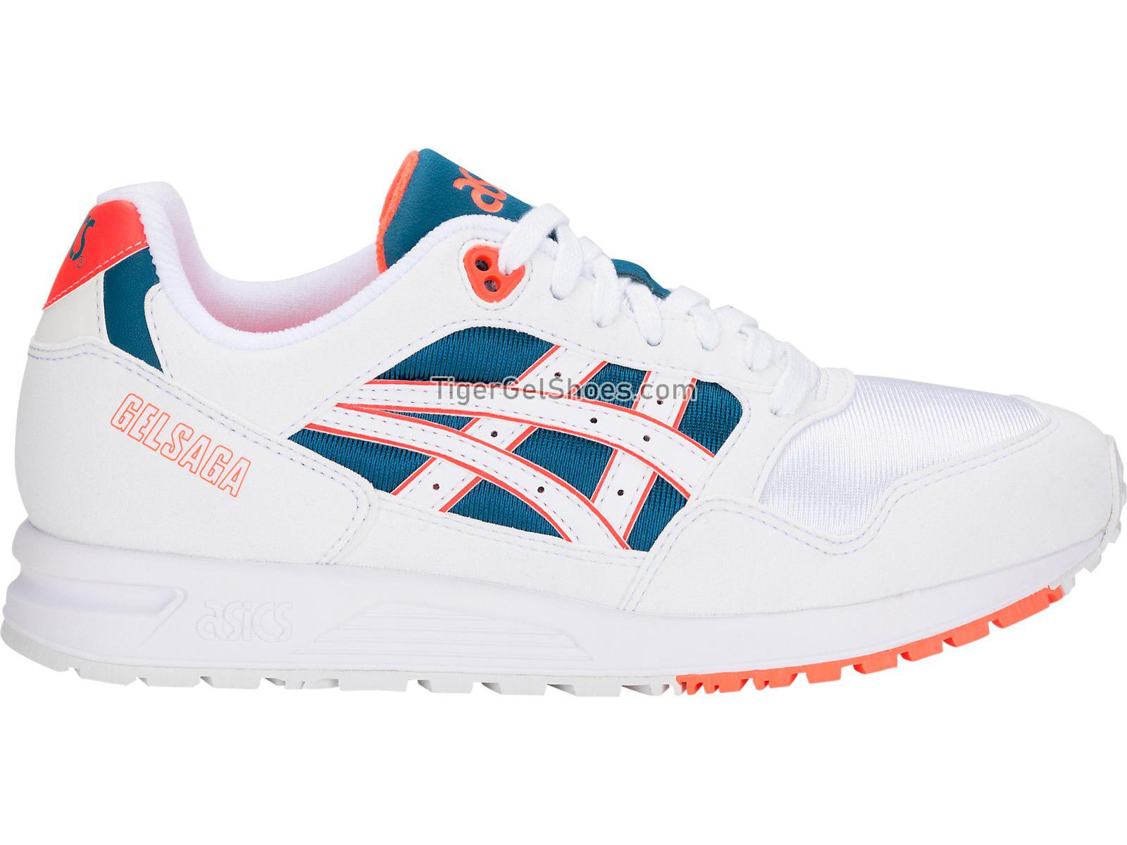 Asics GEL-Saga White/Flash Coral 1193A071-102 Mens Womens Shoes