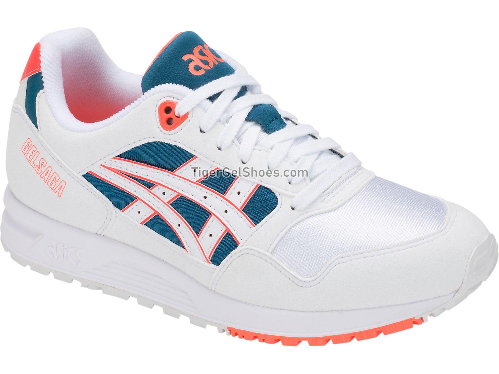 Asics GEL-Saga White/Flash Coral 1193A071-102 Mens Womens Shoes