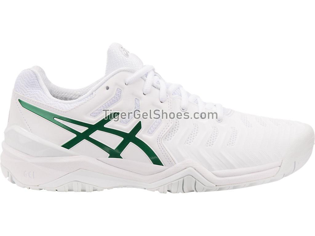 Asics GEL-Resolution 7 Novak White/Green E805N-100 Mens Tennis Shoes