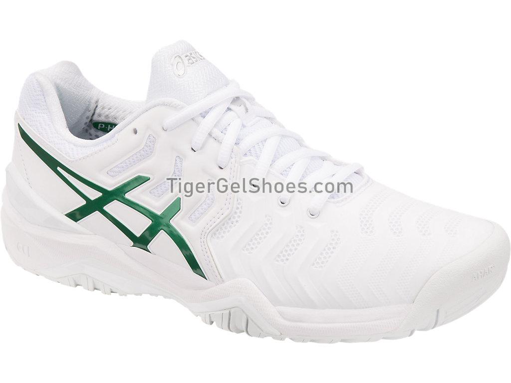 Asics GEL-Resolution 7 Novak White/Green E805N-100 Mens Tennis Shoes