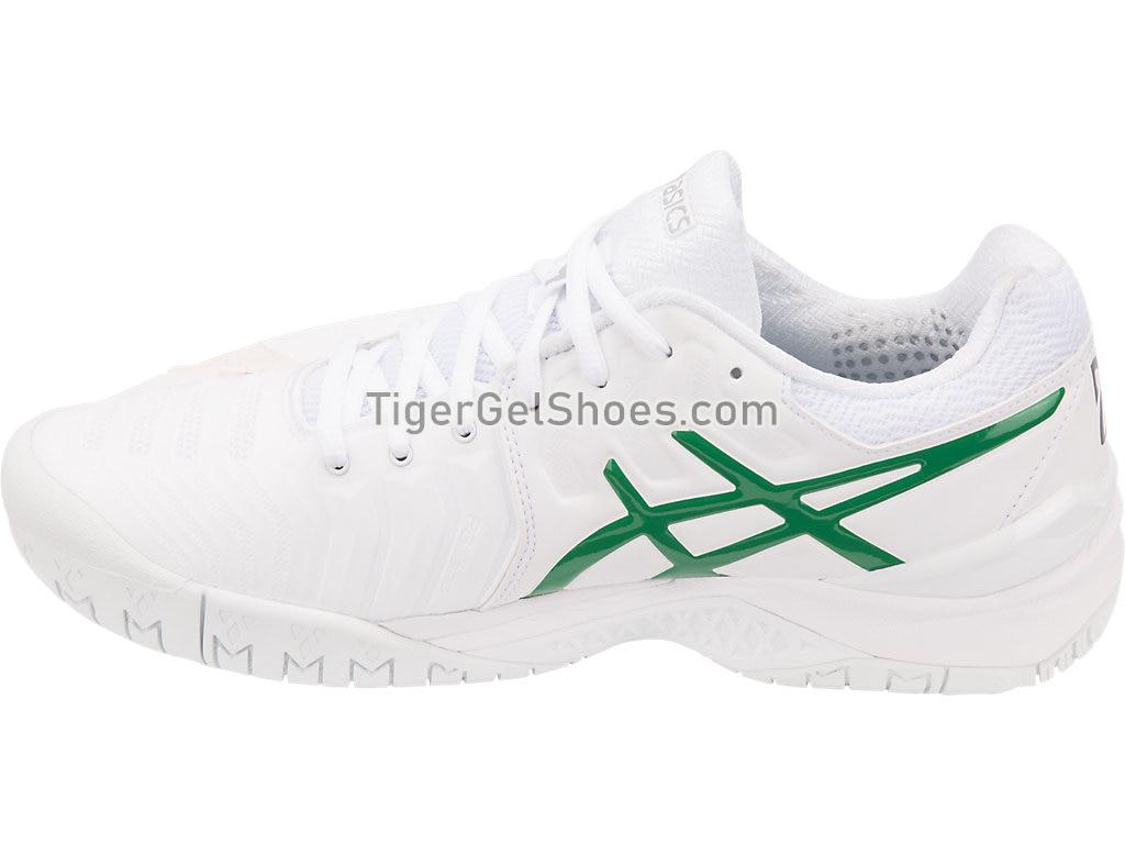 Asics GEL-Resolution 7 Novak White/Green E805N-100 Mens Tennis Shoes