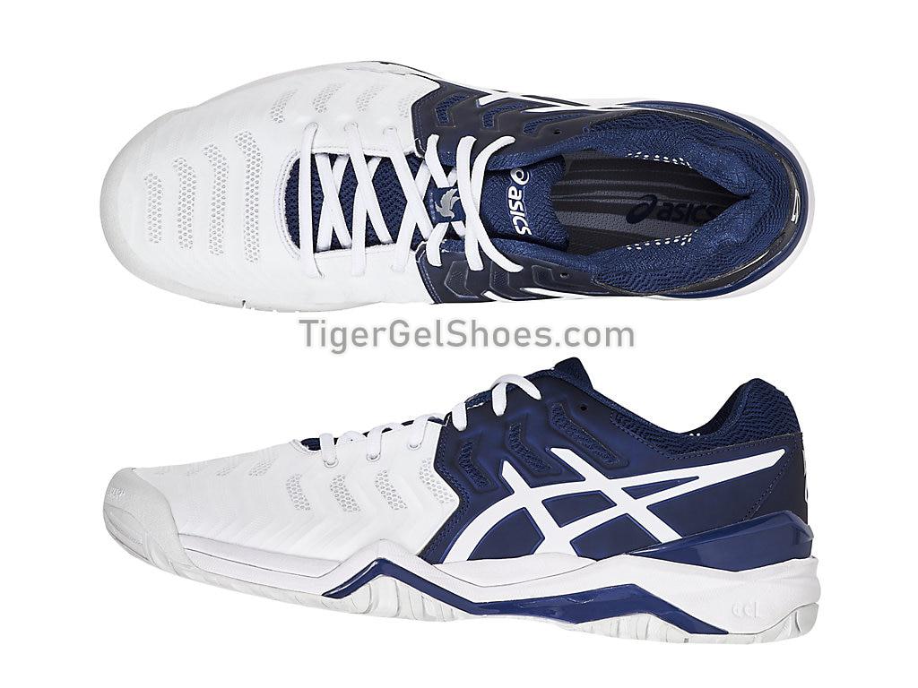 Asics GEL-Resolution 7 Novak Navy/White/Silver E805N-5001 Mens Tennis Shoes