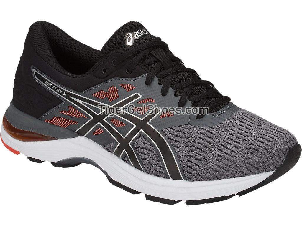 Asics GEL-Flux 5 Carbon/Black/Cherry Tomato T811N-9790 Mens Running Shoes