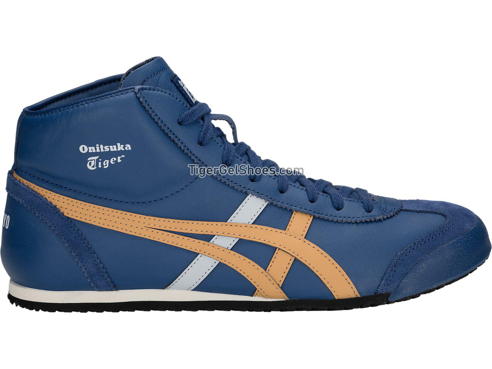Onitsuka Tiger Mexico Mid Runner Midnight Blue/Caravan HL328-400 Mens Womens Shoes