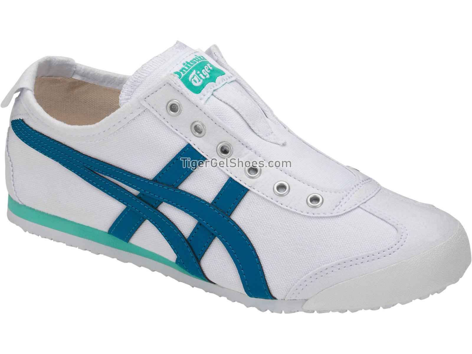 Onitsuka Tiger Mexico 66 Slip-On White/Turkish Blue D3K5N-0146 Womens Shoes