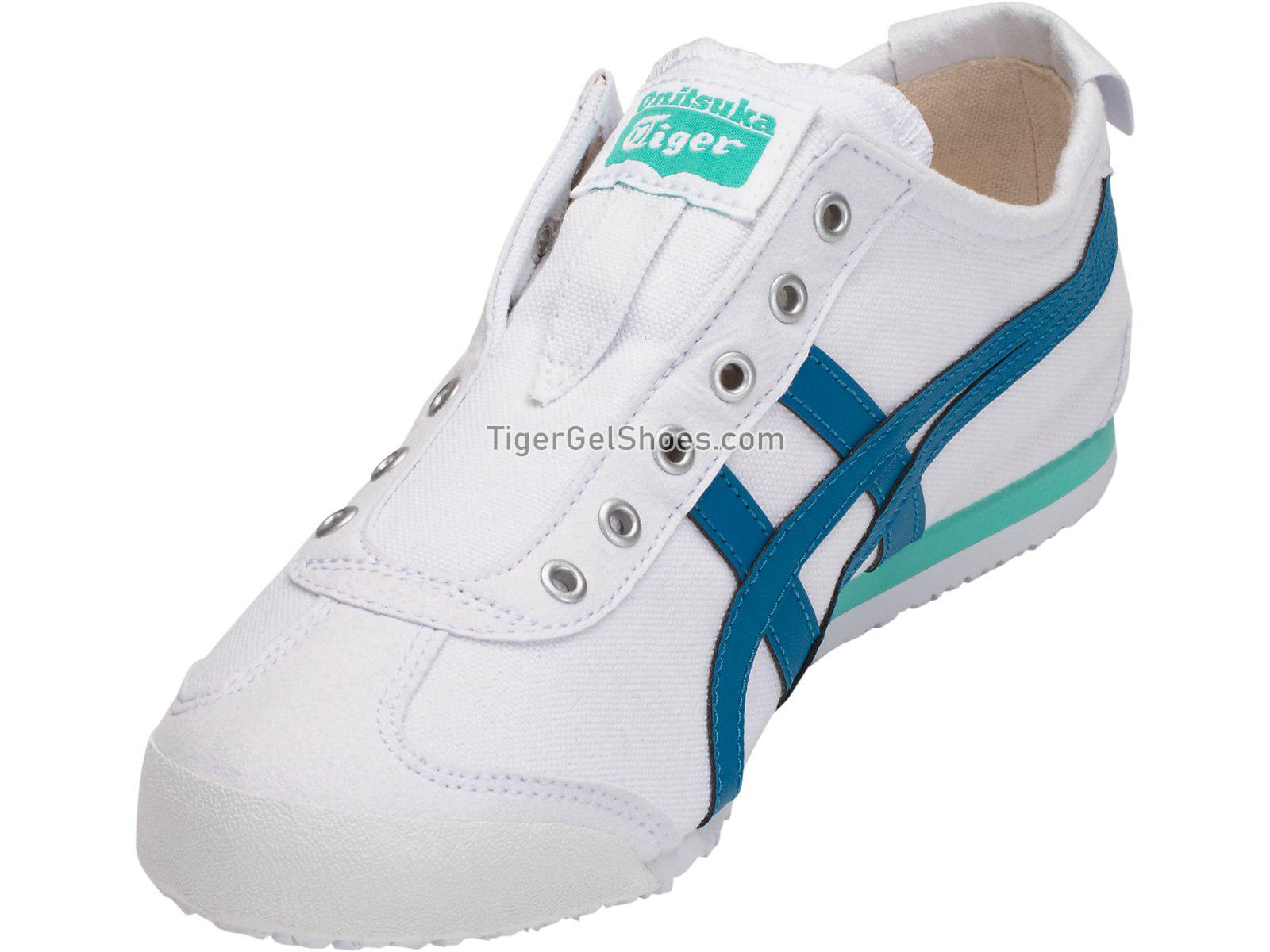 Onitsuka Tiger Mexico 66 Slip-On White/Turkish Blue D3K5N-0146 Womens Shoes