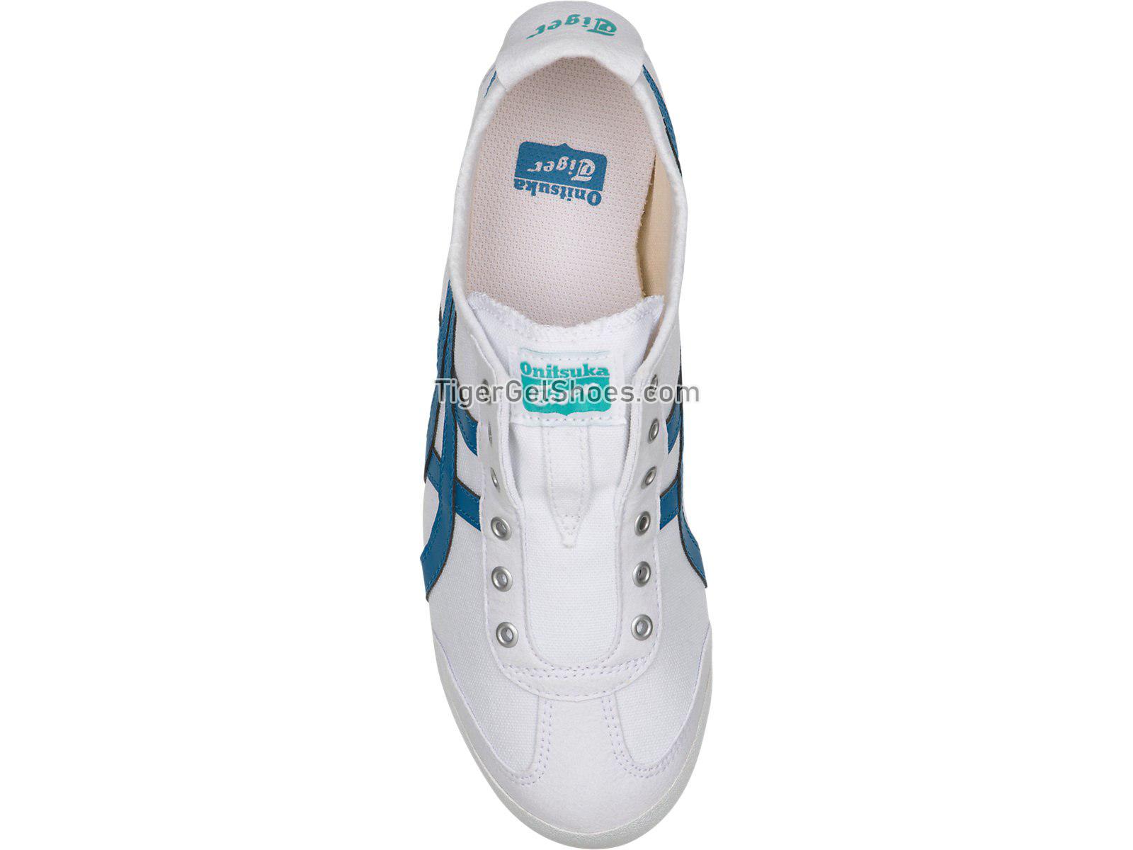 Onitsuka Tiger Mexico 66 Slip-On White/Turkish Blue D3K5N-0146 Womens Shoes