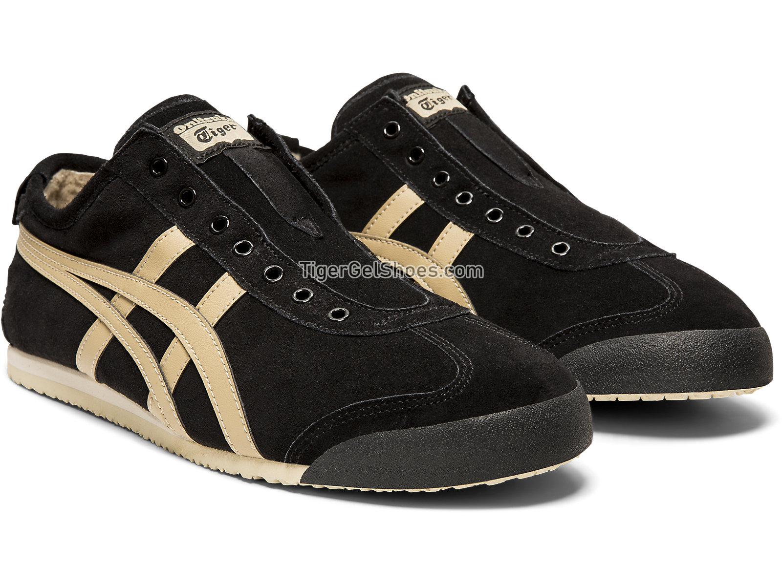 Onitsuka Tiger MEXICO 66 SLIP-ON Black/Wood Crepe 1183A438-001 Mens Womens Shoes