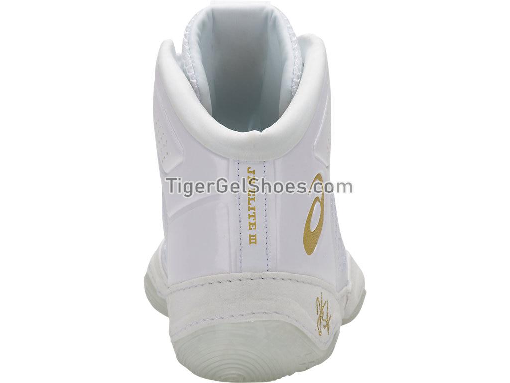 Asics JB Elite III White/Rich Gold J702N-100 Womens Mens Wrestling Shoes