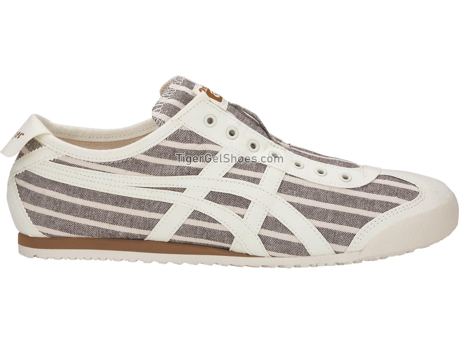 Onitsuka Tiger MEXICO 66 SLIP-ON Brown Stripes/White 1183A239-201 Mens Womens Shoes